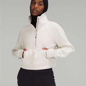 Lululemon Scuba Oversized Funnel Neck Half Zip, Bone | Size M/L